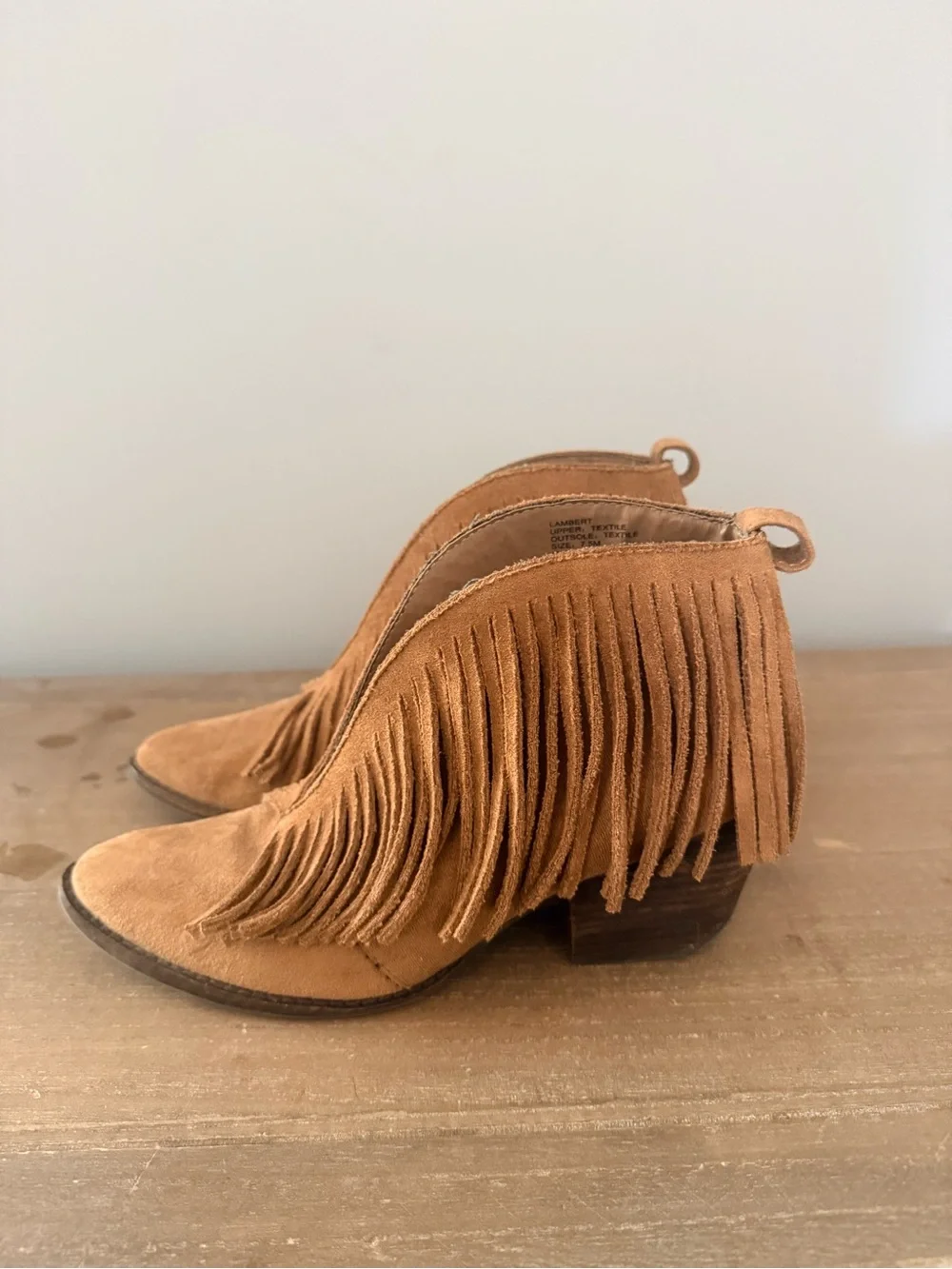 Coconuts by Matisse Tan Suede Fringe Ankle Booties